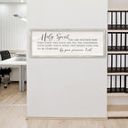 Holy Spirit You are Welcome Here Wall Decor Art 32x12 Inch Large Christian Song Bible Verse Plaque Wood Framed Sign Living Room Scripture Quote Religious For Office Wall Hanging (White)