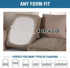 H.VERSAILTEX Velvet Stretch Couch Cushion Cover Plush Cushion Slipcover for Chair Loveseat Sofa Cushion Furniture Protector Seat Cushion Sofa Cover (2 Piece Medium Sofa Cushion Covers, Mocha)