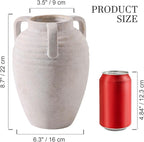 Ceramic Flower Vase Home Decor - 8.7" Farmhouse Flower Vases Rustic Vintage Aesthetic Modern for Table Living Room Kitchen Bedroom Decoration House Desk Decorative Accessories Gift (Rustic)