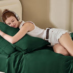 Litanika Dark Emerald Green Twin/Twin XL Comforter Set, 2 Pieces Solid Forest Bedding Set, All Season Fluffy Bed Set (66x90In Comforter & 1 Pillowcase)