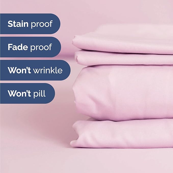 Twin Sheets Set 4 Piece - Includes 2 Pillowcases - Bed Sheets Twin Size - Soft Hotel Luxury Bedding - Cooling, Comfy, Cozy & Breathable - 1 Flat & 1 Fitted & 2 Pillowcases w/ Deep Pockets - Light Pink