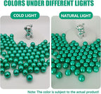 Green Vase Filler | 150PCS Pearls Bead for Centerpieces Vases | 8/14/20 mm No Hole Beads, Fake Pearls for Wedding Birthday St. Patrick's Day Theme Party Table Centerpieces Decor