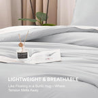Litanika Oversized King Comforters Light Grey Super King Size, 3 Pieces Lightweight Solid Bedding Comforter Set, All Season Fluffy Bed Set (120x120In Comforter & 2 Pillowcases)