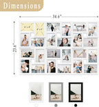 Jerry & Maggie 4×6 collage frame 24 pictures, picture frames collage wall decor, 24 slot picture frame Wall Hanging For 6×4 Photo, White