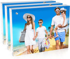 8x10 Inches Acrylic Picture Frames 3 Pack, Double Sided Magnetic Photo Frames,Free Standing on Desk or Table Clear Picture Frames