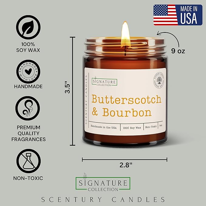 White Oak Vanilla Scented Candle, Many Scents to Choose from, All Natural Non-Toxic Soy Wax, Handmade in The USA (White Oak & Vanilla)