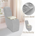 Arfntevss Sectional Recliner Couch Covers Velvet Corner Sectional Sofa Cover for Reclining Couch Stretch L Shape Recliner Slipcover Washable Middle Console Protector (1 Console Cover, Silvery Gray)