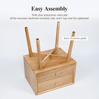 Night Stand, Midcentury Modern Solid Wood Nightstand with Drawer, Durable Sturdy Tall Bedside Tables with High Stool Leg, 17.72 W x 13.78 D x 23.63 H Inches (Natural)