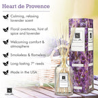 Nabila K Heart de Provence Reed Diffuser Set – French Lavender Aromatic Oil for Home – Long-Lasting, Smokeless Scent – Made in USA – Includes Reeds + Bottle – Flameless Candle Alternative