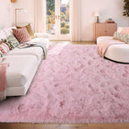 5x7 Ft Pink Rugs for Bedroom Girls, Shag Fluffy Area Rug for Living Room, Ultra Soft Furry Rug Indoor Carpet for Kids Room Nursery Home Decor