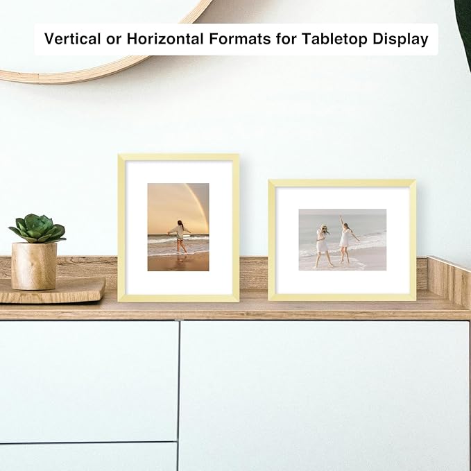 12 Packs 8x10 Picture Frames, Display 5x7 with Mat or 8x10 Without Mat, Gallery Wall Frame Set, 8 by 10 Frames Bulk Set of 12 Collage Wall Decor Photo Frames Set for Wall and Tabletop, Gold