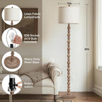 Luvkczc 62" Farmhouse Floor Lamp for Living Room & Bedroom - 3-Color Temperature Standing Lamp, Vintage Rustic Tall Floor Lamps with Rotary Switch, Resin Corner Lamps for Office (Dark Brown)