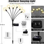 Solar Garden Lights Outdoor, 10 Pack 60LED Waterproof Solar Powered Lights for Yard Pathway Patio, Swaying Lawn Decor as Gardening Gifts for Women Holiday