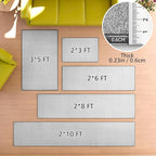 Runner Rug with Non Slip Rubber Backing, Washable Soft Floor Carpet for Kitchen, Hallway, Entryway Indoor, Bedroom, Laundry, Low Pile Area Rugs, Solid color with Pointillism style, 2*10 ft GREY