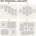 decorUhome Picture Frames Collage Wall Decor for Photo Gallery Display, Assorted Picture Frames set of 10 Including Two 8x10 / Four 5x7 / Four 4x6 for Family Wall Decor, Grey, 10 Pack