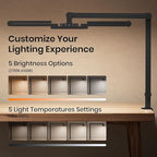 Ultra Bright Architect Desk Lamp with Clamp,Transformable LED Desks Lamp for Home Office,Tall Overhead Led Desk Light[41" Long Dimmable Light Bar],24W Auto Dimmable Desks Lights for Drawing Hobby Use