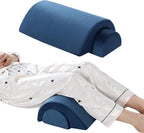 ROYALAY Half Moon Bolster Knee Pillow for Legs, Knees, Lower Back and Head, Adjustable Semi Roll Round Lumbar Support Pillow for Bed Sleeping, Health Large half moon pillow for Reduce Pressure,blue