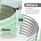 2 Pcs 6x3x1.5ft Oval Raised Garden Bed, Galvanized Raised Beds,Open-Ended Base Metal Raised Planter Beds,Garden Bed Outdoor,Planter Raised Boxes for Vegetables, Flowers,Tool-Free Asse,Green