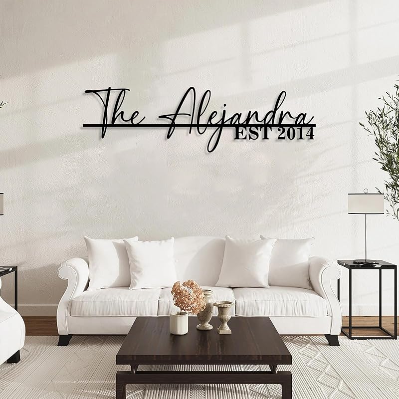 Personalized Family Name Sign | Custom Metal Sign | Metal Wall Art | Last Name Signs for Home | Wall Decor | Split Letter Monogram Sign | Home Letters | Wedding Gift | Housewarming Couples Gift