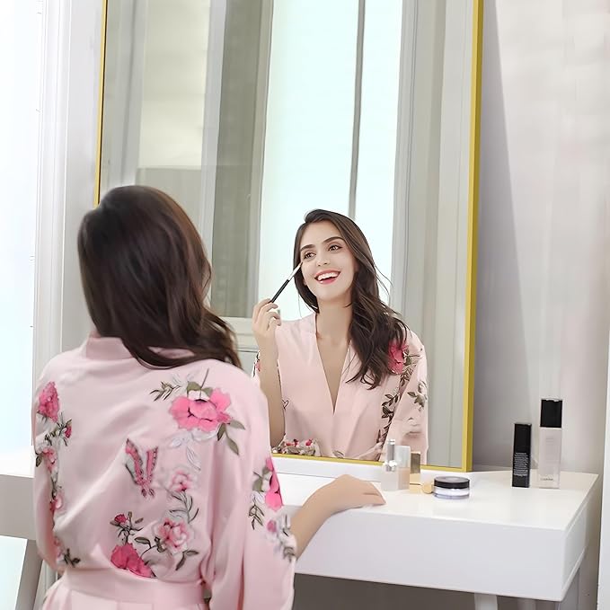 36x48inch Bathroom Mirror, Gold Rectangle Mirror with Thin Metal Frame, Large Rectangular Wall Mirrors for Bathroom, Living Room, Hair Salon, Big Farmhouse Mirror Hang Horizontal/Vertical