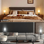 Ascher RGB Table Lamp Color Changing - 3 Color Temperatures and Stepless Dimmable Small Bedside Lamp for Bedroom, Touch Control Nightstand Light with Cream Shade for Reading Home Decor Lights