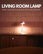 Flicker Cordless LED Table Lamp with 3-Level Brightness, Rechargeable Battery, Perfect for Patio, Bedside, Restaurants, and Ambient Lighting - Modern Design (White)