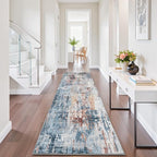 2x6 ft Runner Rugs for Hallway Non Slip Washable Hallway Runner Kitchen Bedroom Entryway Laundry Room Rug Long Easy Maintain Durable Low Pile Modern Abstract Colorful