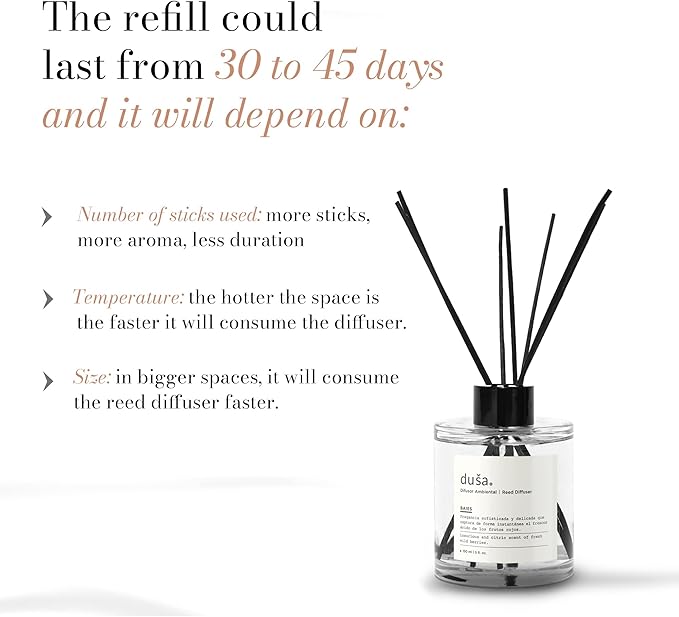 Duša Fig Reed Diffuser & Sticks - 5 Fl Oz Essential Home Fragrance Decor for Bathroom, Office & Living Spaces – Stylish & Long-Lasting Room Air Freshener - Ideal for Housewarming & Special Occasions