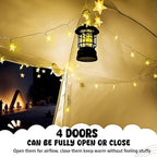 Bed Tent Bed Canopy Breathable 100% for Adult and Kids Light Reduction Sleeping Dream Tents Indoor Portable Big Space with String Light 4 Doors Twin Full Queen King Size