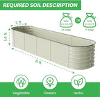 Raised Garden Bed Kit 8×2×1.4 FT Magnesium-Aluminum-Zinc Stainless Steel Metal Planter Box for Planting Outdoor Plants Vegetables (Beige)