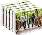 5PACK Acrylic Picture Frames 4x6 Magnetic Acrylic Picture Frames,Freestand Photo Frame Bulk,4 by 6 Clear Double-Sided Picture Frame with Gift Box Christmas Gift