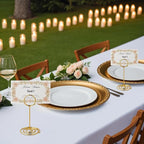20 PCS Table Number Holder Table Card Holder Cards Stand Name Menu Clips Picture Holder (Gold)