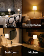 Gold LED Cordless Table Lamp Rechargeable-6000mAh Battery Operated Table Light,Wireless Lamps for Living Room Restaurant/Patio/Home/Dining/Dinner/Bedside/Nightstand/Desk lamp-Touch Control