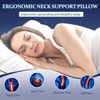 HARBOREST Cervical Neck Pillow - Ergonomic Pillow for Neck, Shoulder, and Back Pain Relief, Memory Foam Pillow Firm/Soft on Each Side for Preference