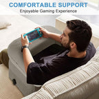 Reading Pillow for Gaming, Memory Foam Gaming Pillow for Lap with Coaster, Hight Adjustable Lap Desk Pillow for Reading, Working, Crocheting or Sitting in Bed Floor Sofa (Grey)