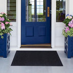 Door Mat Home Welcome Mats Outdoor and Indoor, Heavy-Duty Low-Profile Non-Slip Front Welcome Mat for Home Entrance, Outside Entry, Yard, Floor, Patio (Black, 36x24)