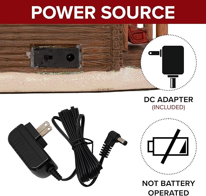 Christmas Village Moose Lodge Retreat | Christmas House Collection Accessories Figurines for Decorations and Gifts | Sound with Multicolor LED Lights