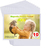 10PCS White Magnetic Picture Frames For 4 x 6'' Photos,Magnetic Pocket Picture Frames,Photo Magnets Sleeves,Suitable Home,Office,School & Refrigerator&Cabinet Locker