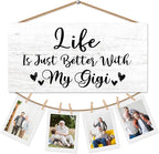 Gigi Gifts Picture Frame Photo Holder for Wall, Birthday Gifts for Nana Grandma, Thank You Grandmother Gift from Grandchildren Grandkids Hanging Photo Display