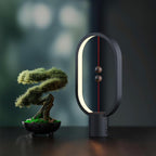 Table Lamp for Bedroom - Balance Lamp,Bedside Lamp with Touch Dimmer,Nightstand Lamp,3 Level Brightness Rechargered Night Light for Home,Office,College Dorm (Black)