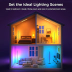 DomeStar RGB Corner Floor Lamp with Remote and App Control, 16 Million Color Changing Sync with Music Sync - Modern Mood Lighting for Bedroom, Living Room Aesthetic Room Decor