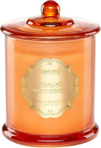 M&SENSE Citrus Candles for Home Scented, Natural Organic Soy Candle 12.7oz 75 Hour Long Lasting Slow Burning, Mandarin Fragrant Double Wick Jar Candle Fresh Smelling for Bathroom