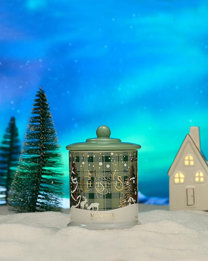 M&SENSE Fireside Cedarwood Scented,Soy Wax Candle,2 Wick 12.7oz Jar Candle,75 Hour Long Lasting Slow Burning, Soy Organic Wax Non Toxic,Aromatherapy Candle Gift for Christmas