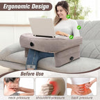 Inflatable Reading Pillow for Gaming, Lap Desk Pillow for Adult, Adjustable Gaming Pillow for Lap, Large Arm Rest Lap Pillow for Reading, Working, Playing