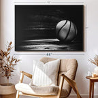 ElephantStock Basketball Wall Art - Horizontal Framed Canvas - 1-Piece Hallway Wall Decor - Photography sports Canvas Print - Black and Gray Decor for Wall - 43" X 29"