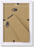 Vittanly 4x6 Picture Frames Set of 9, Shatter Resistant Plexiglass, Display 3.5x5 Pictures with Mat or 4x6 without Mat, Photo Frames for Wall or Tabletop, Engineered Wood, White