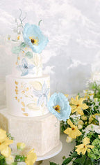 IPOPU 43.3" Poppy Flowers Artificial Flowers 6PCS Fake Silk Poppies Long Stem Artificial Flowers for Tall Vase for Wedding Party Home Decor(Baby Blue)