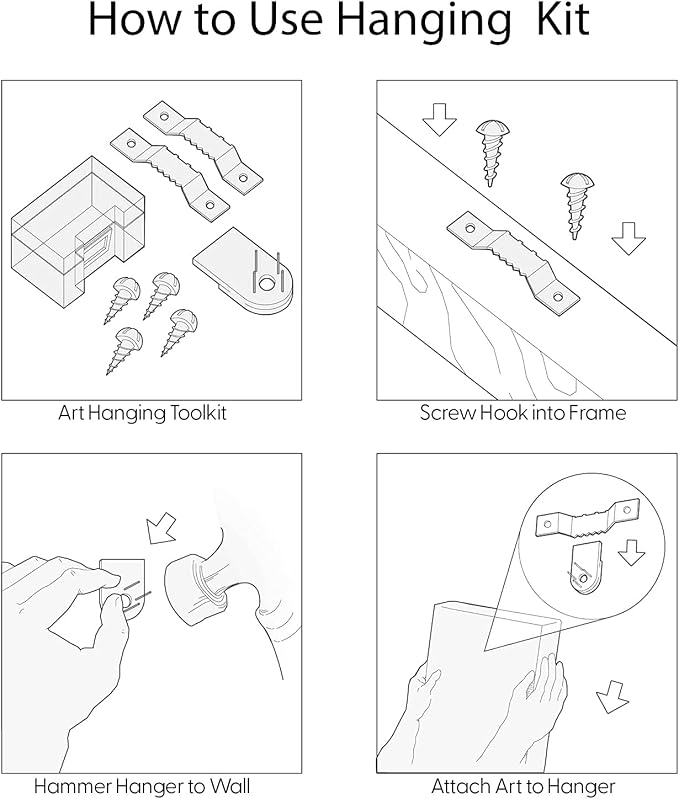 SIGNWIN Framed Canvas Print Wall Art Woodland Nursery Decor Set Misty Mountain Range Pine Tree Forest Nature Realism Decorative Rustic for Living Room, Bedroom, Office - 24"x36"x3 Black