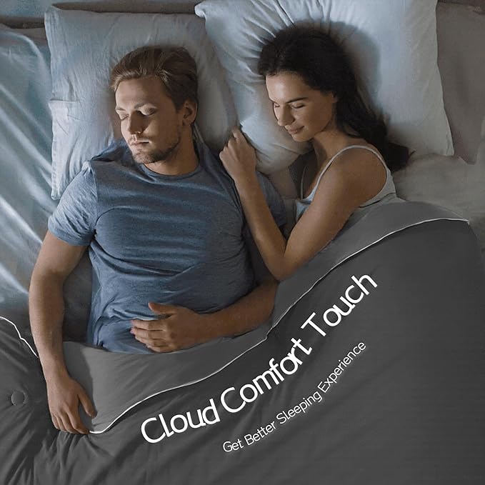 Queen Cooling Comforter with Tencel™ Fill for Hot Sleepers & Night Sweats - Lightweight, Breathable,Double-Sided Cold Blanket All Season Thin Bedding (Grey, Full/Queen 90"x 90")