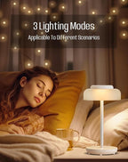 QiMH Battery Operated LED Table Lamp, 5000mAh Rechargeable Cordless Lamp, Stepless Dimmable Touch Control, Small Waterproof Desk Night Light for Living Room, Bedroom, Outdoor Bar (White)